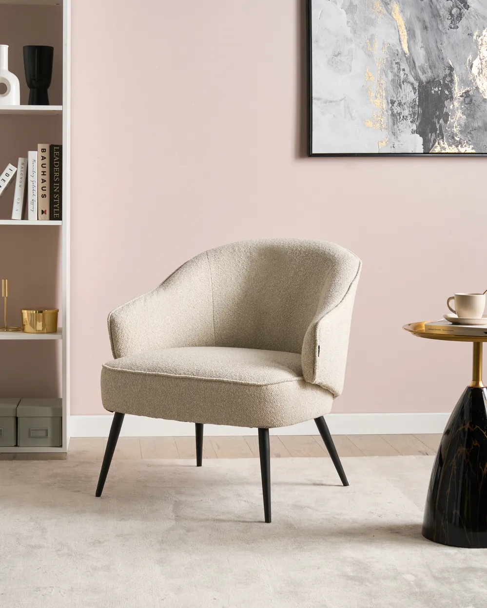 Sessel KAYLA Bouclé Hellbeige