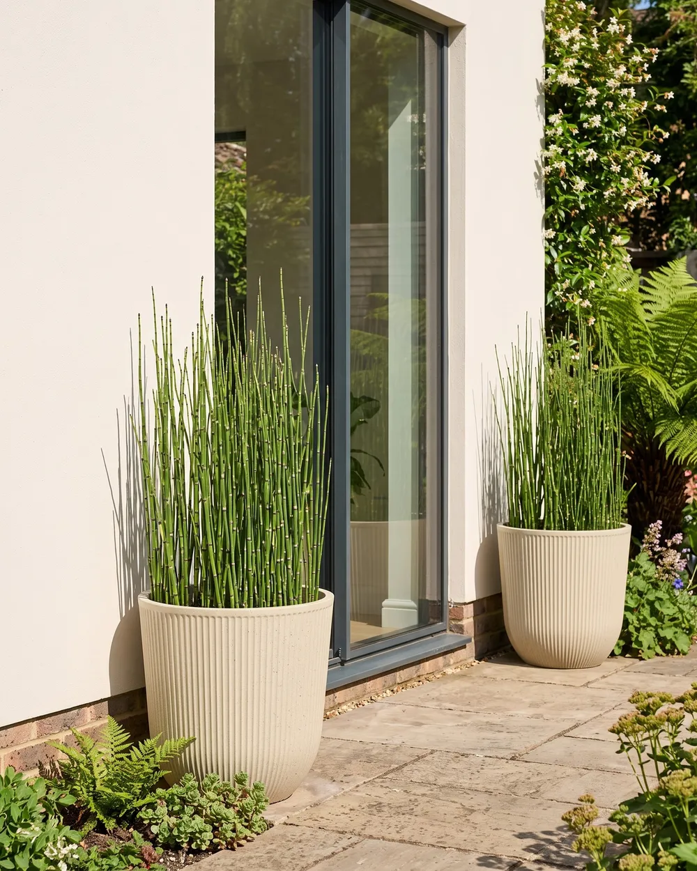 Set mit 2 Blumentöpfen DRABA 44 cm Beige_1095495