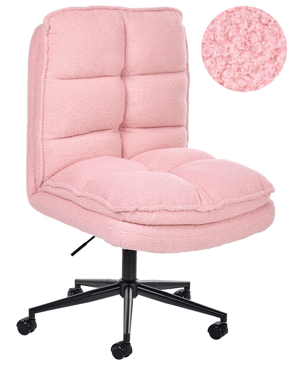 Bureaustoel ADDISON Bouclé Roze