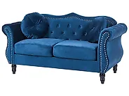 Sofa 2 Seater SKIEN Velvet Navy Blue_1171081