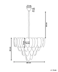 Chandelier MAHAICA Glass Brass_1006179