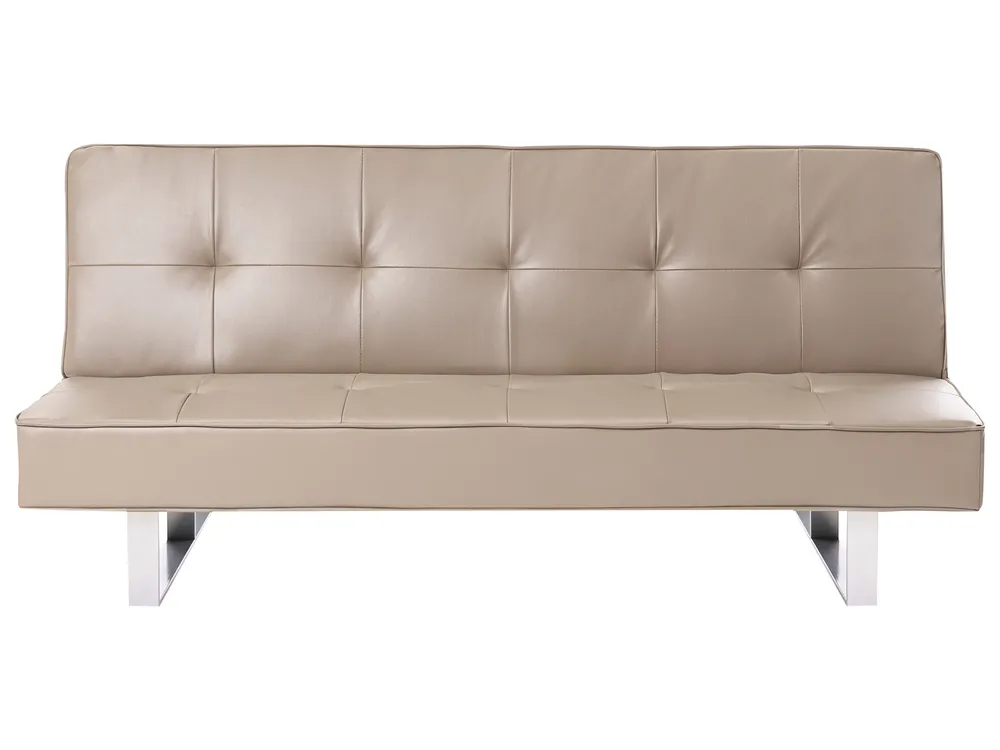 Schlafsofa 3-Sitzer DERBY Kunstleder Beige