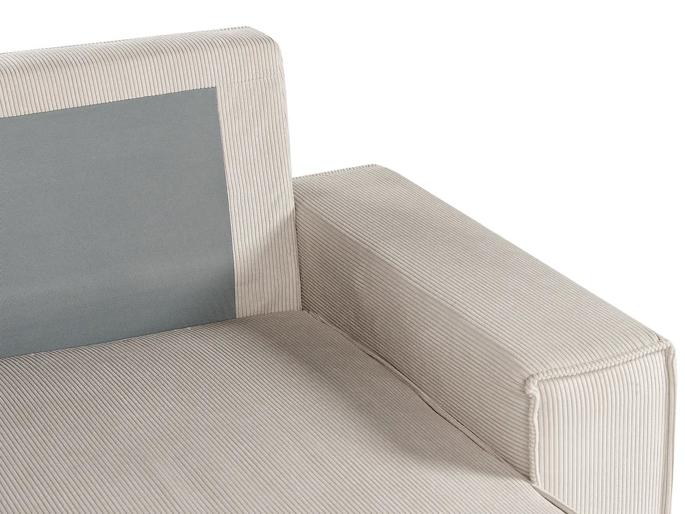 Corner Sofa Bed 3 Seater ABACKA Corduroy Beige Right Hand_896790