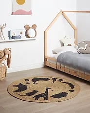 Kinderteppich EARTH Beige ø 120 cm Jute_1184836