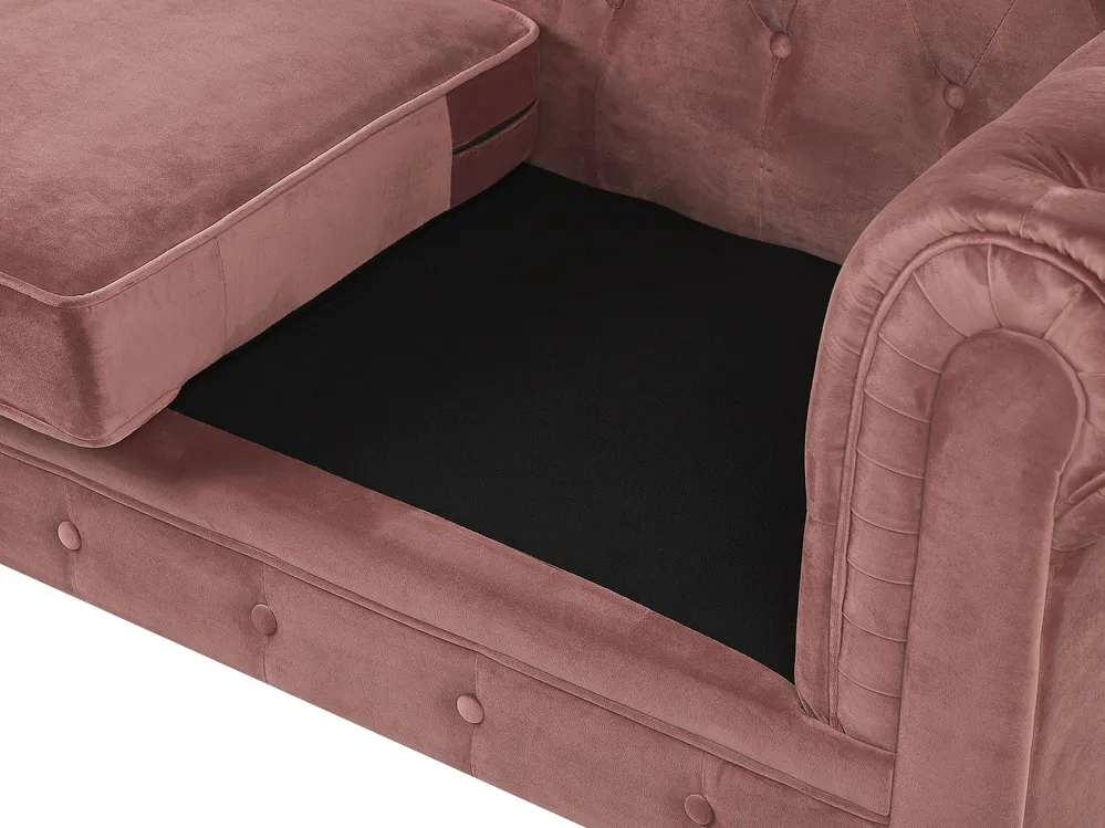 Sofa 3-Sitzer CHESTERFIELD Samtstoff Rosa_778831