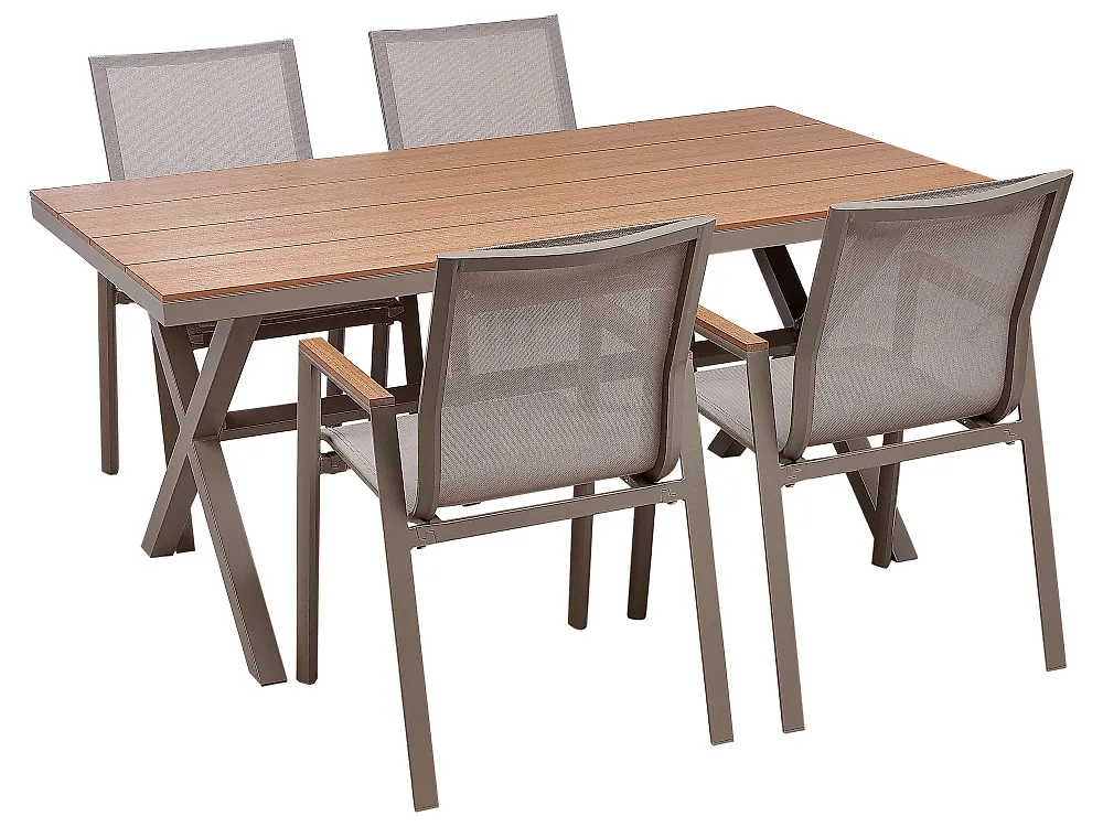 Gartenmöbel Set 4-Sitzer TIANO Metall Grau