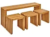 Gartenmöbel Set mit Hockern 3-Sitzer BELLANO Akazienholz Braun