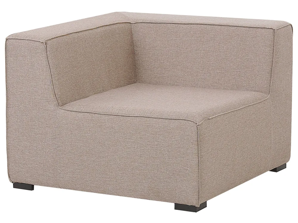 Garden Corner Sofa with Ottoman 7 Seater AREZZO Modular Beige Left Hand_778106