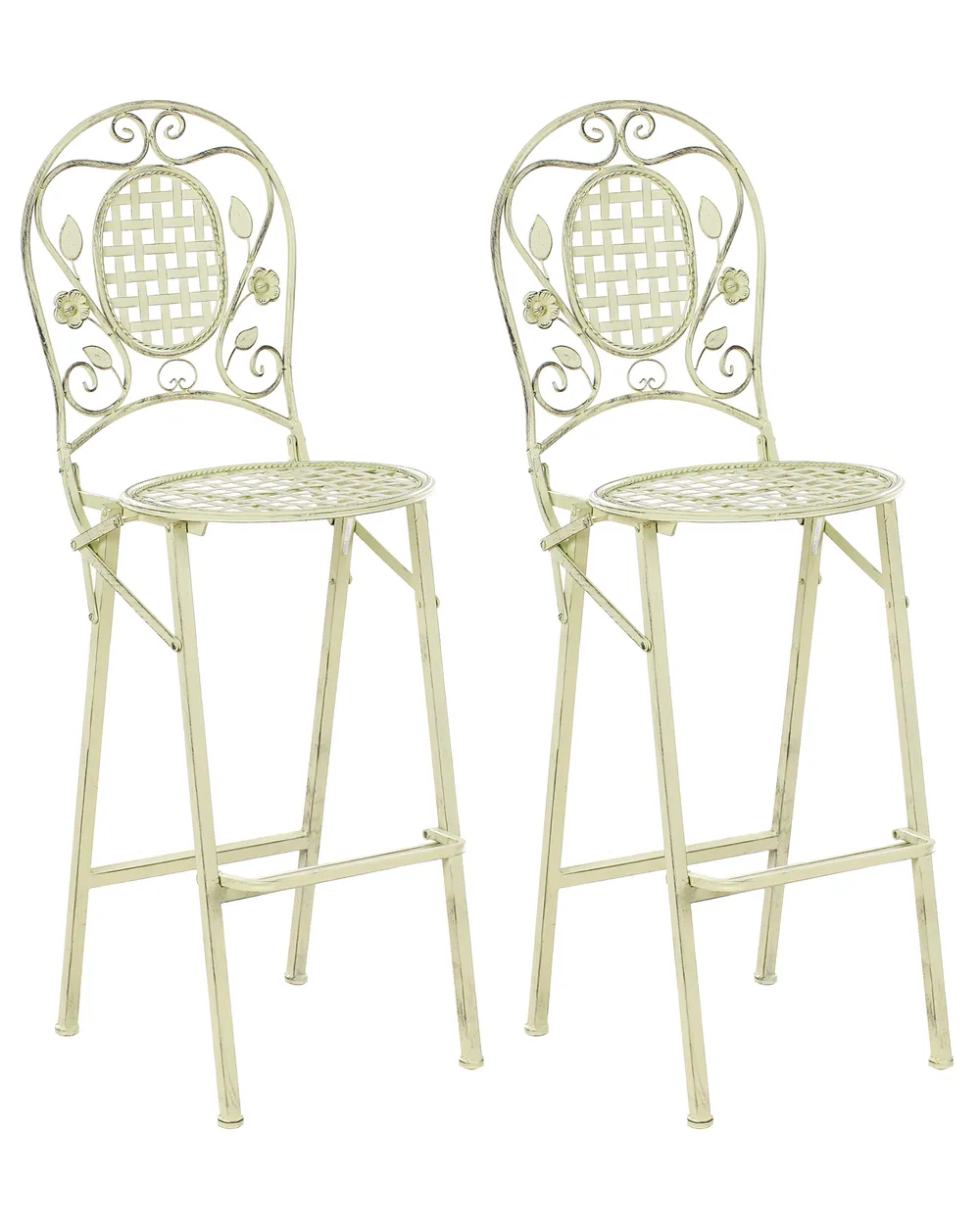 Garten-Barhocker 2er Set BIVIO klappbar Metall Hellgrün
