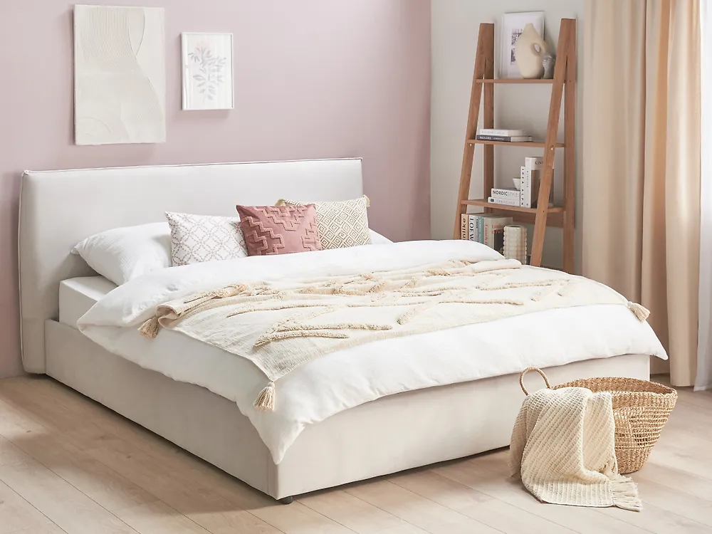 Ottoman Bed LAVAUR Velvet Off-White 180 x 200 cm (EU Super King)_1172028