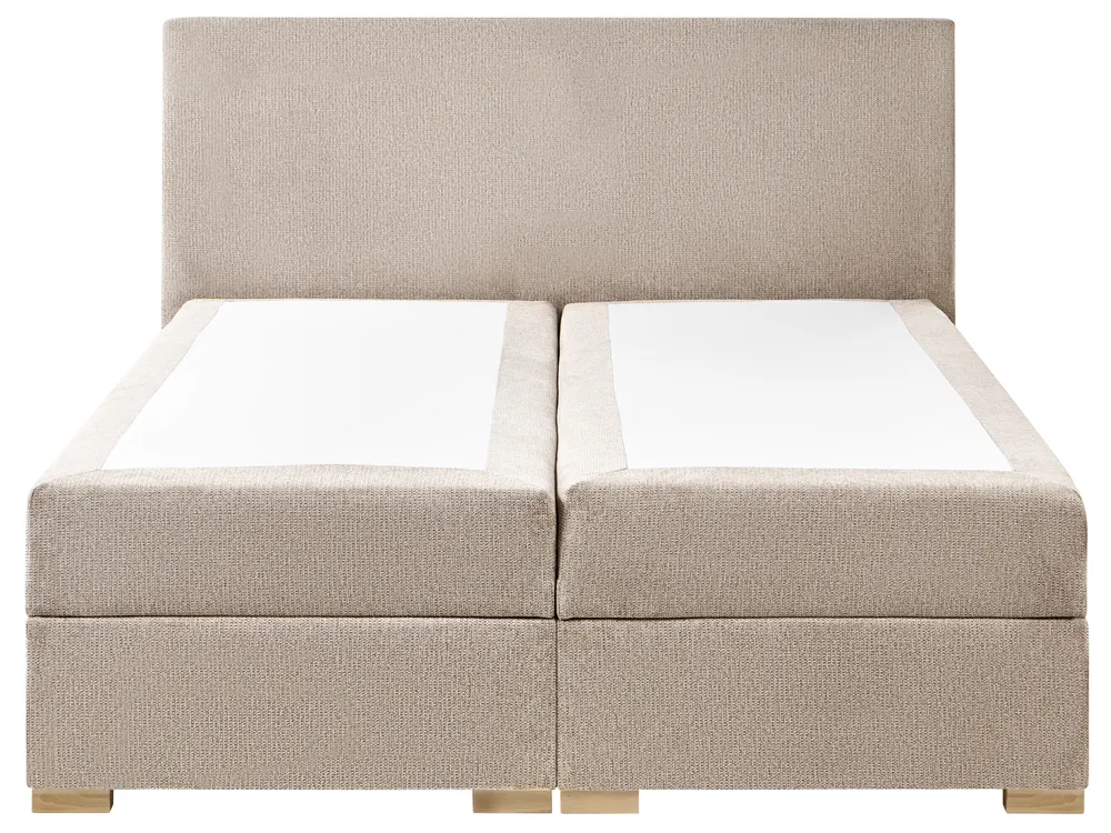 Boxspringbett mit Stauraum MAJOR Stoff Taupe 140 x 200 cm_1028153