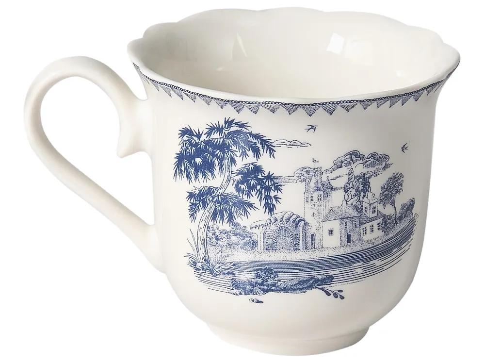 20-Piece Dinnerware Set BAY LEAF Porcelain White/Blue_1191718