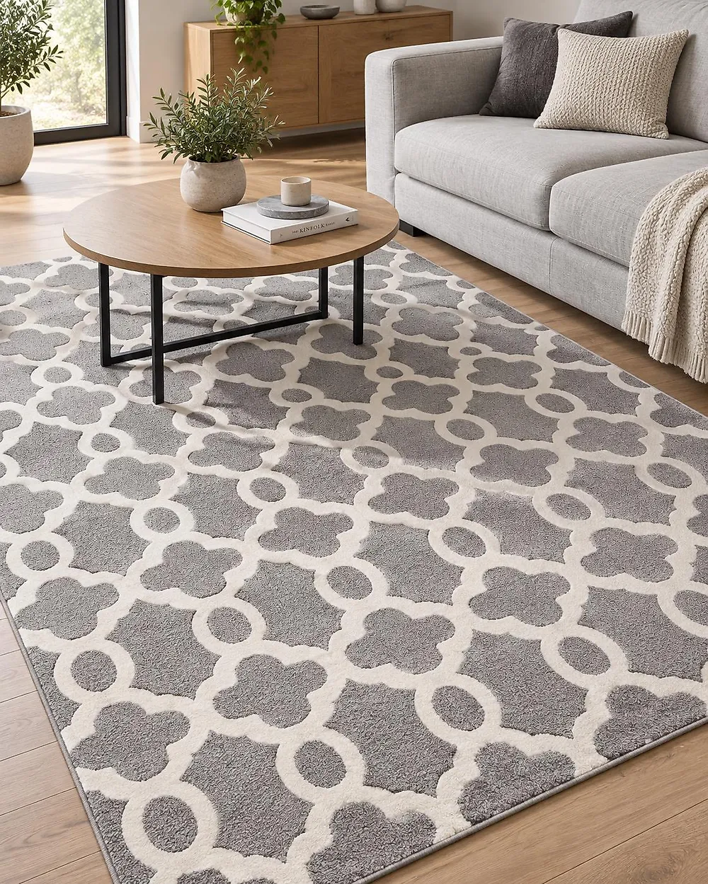 Teppich ZILE Grau 160 x 230 cm Wolle