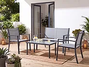 Lounge Set mit Tisch 4-Sitzer TAVOLETO Metall Grau_1154568