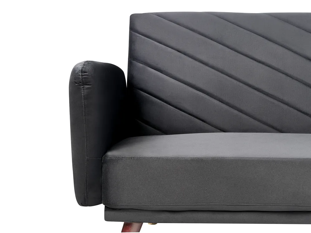 Schlafsofa 3-Sitzer SENJA Samtstoff Schwarz_707193