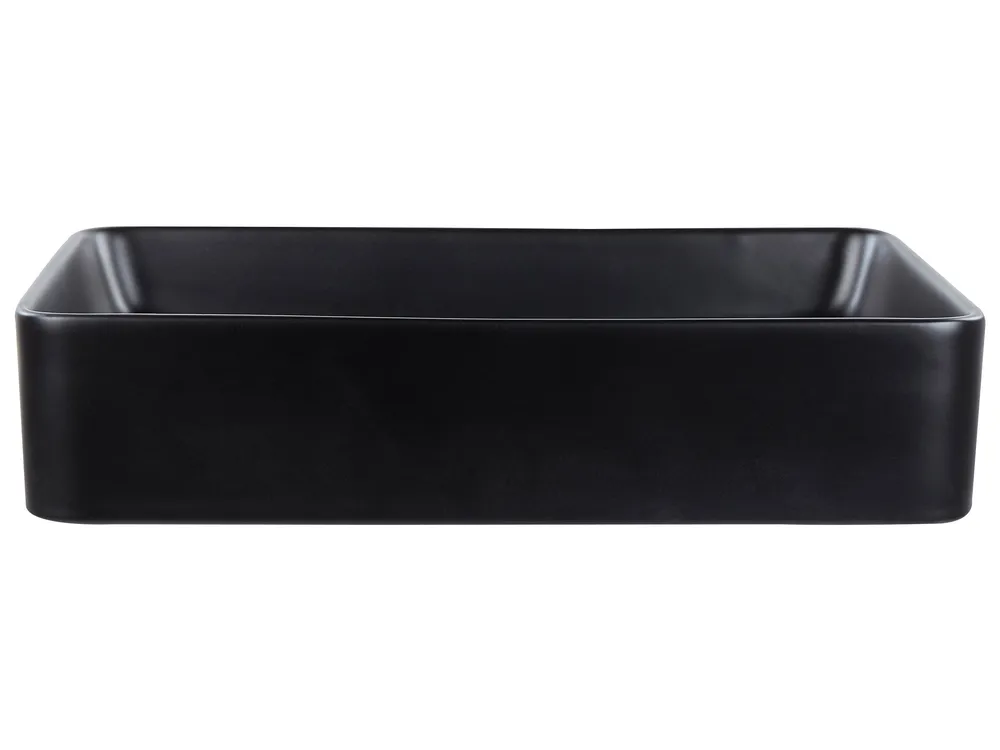 Aufsatzwaschbecken CHIVANA 51 x 34 cm Keramik Schwarz_922799