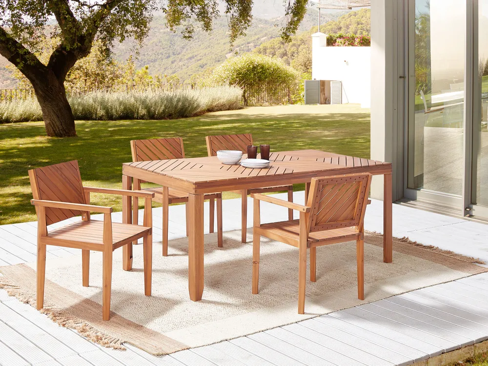 Gartenmöbel Set 4-Sitzer BARATTI Akazienholz Braun