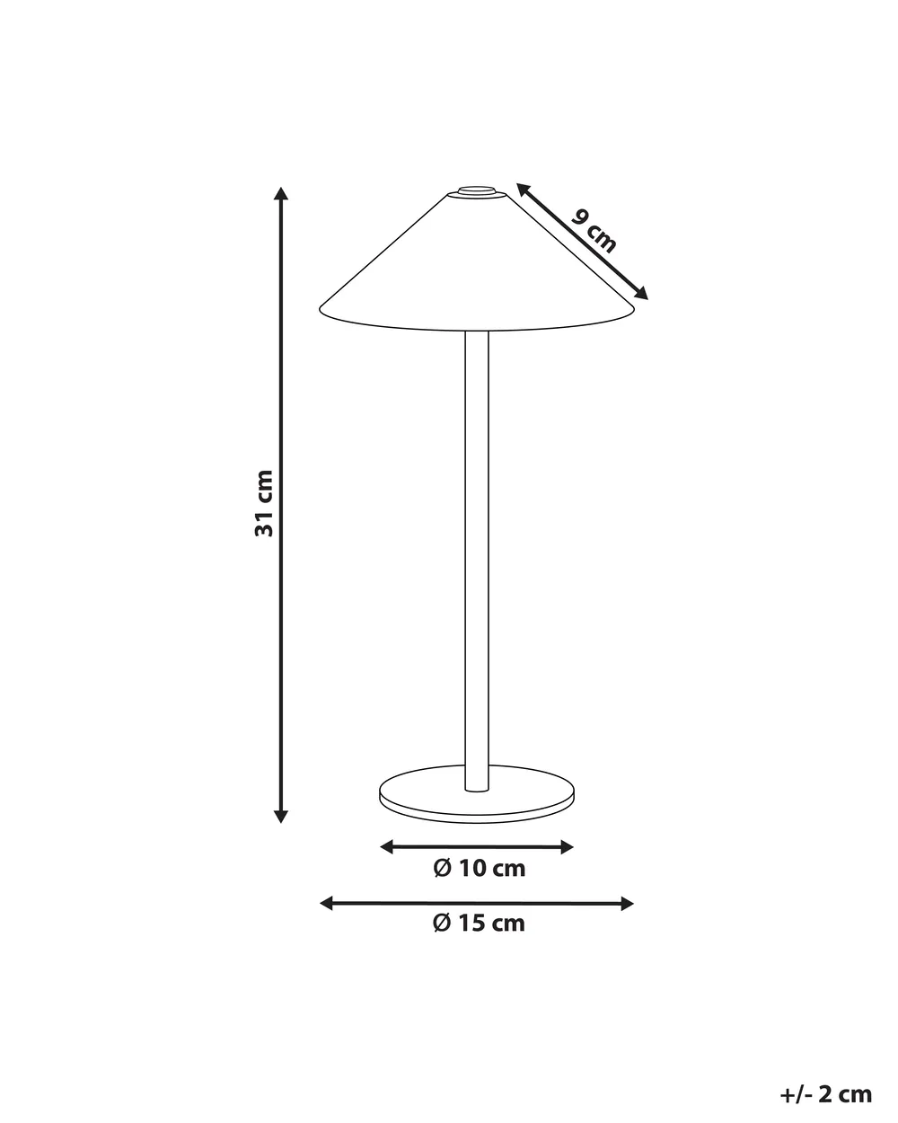 Kabellose LED Tischlampe FRANCOLI mit Dimmer Metall Braun_940320