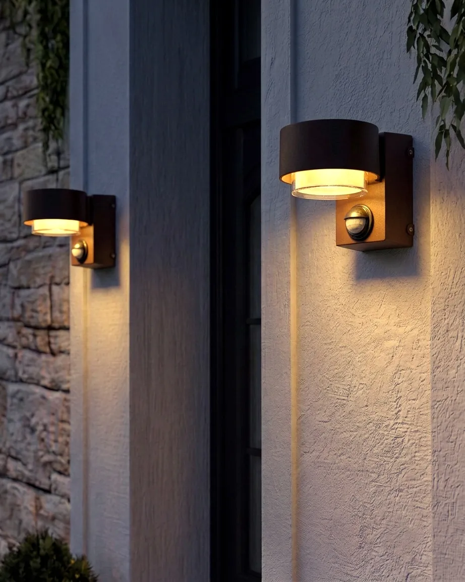 LED Außenwandleuchte 2er Set GOVIA Braun
