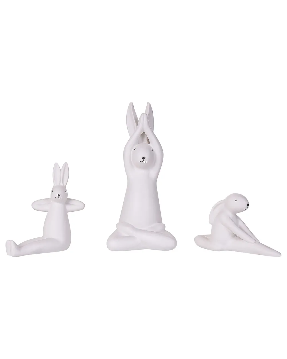 Dekofiguren 3er Set Hase BREST Keramik Weiß