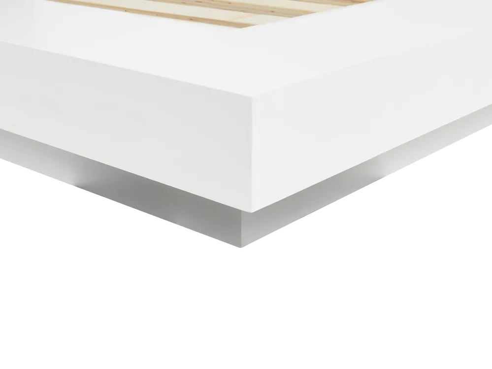 Bett mit Lattenrost Bouclé ZEN 180 x 200 cm Weiß_1080188