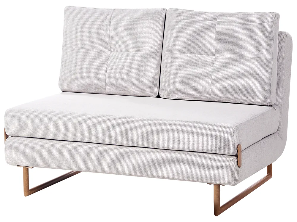 Sofa Bed 2 Seater JERSLEV Fabric Off-White_1011601