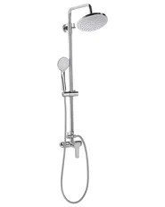 Duschsystem mit Mischbatterie und Regenbrause TINKISSO Silber_786737