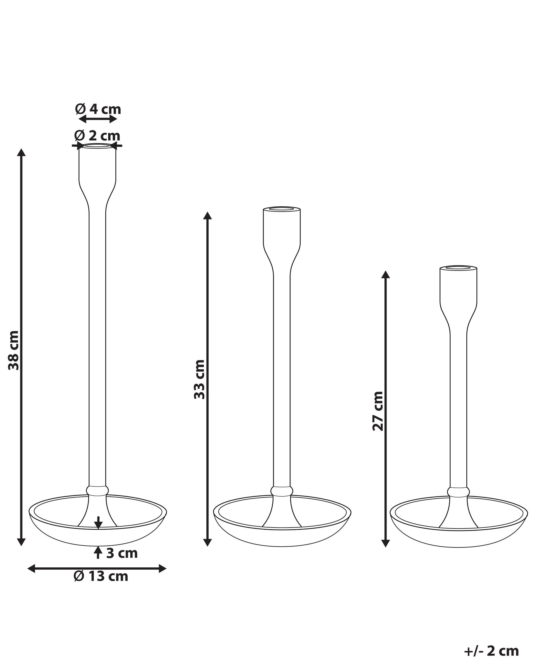 Kerzenständer 3er Set LIWUNG 27/33/38 cm Metall Gold_849149