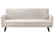 Sofa Bed 3 Seater SENJA Faux Linen Light Beige_944829