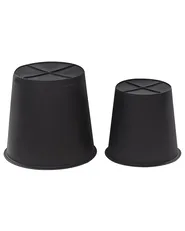 Set of 2 Plant Pots CEDRUS 37/45 cm PE Rattan Brown_914472