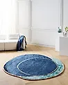Teppich KANRACH Marineblau 200 x 200 cm Viskose