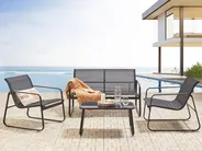 Lounge Set mit Tisch 4-Sitzer BARREA Metall Schwarz_928477