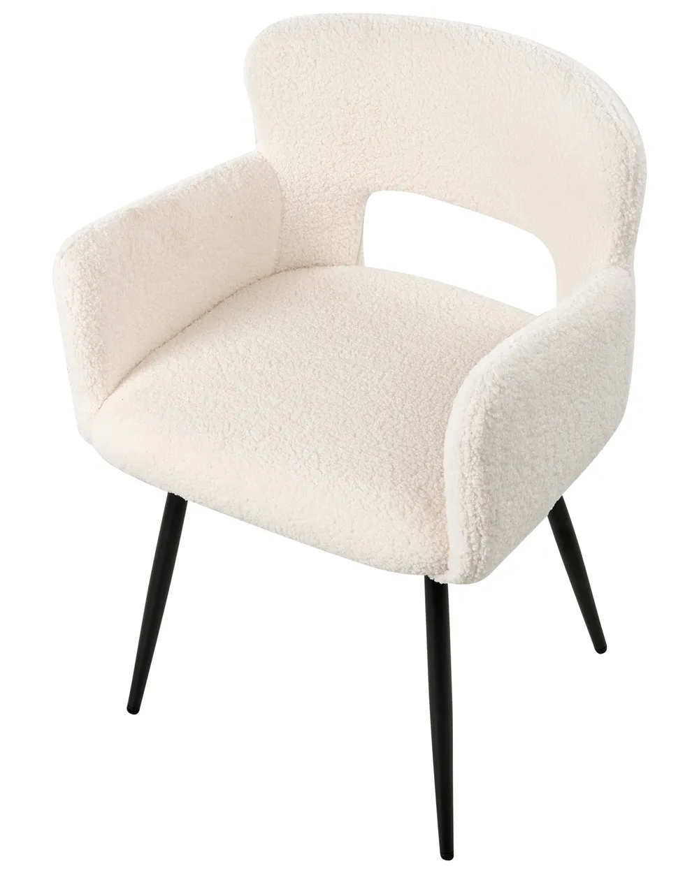 Set of 2 Dining Chairs SANILAC Boucle White_877440