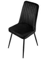 Set of 4 Dining Chairs KIRBY Velvet Black_1024783