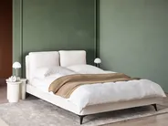 Bed Boucle MELLE 140 x 200 cm (EU Double) Off-White_965628