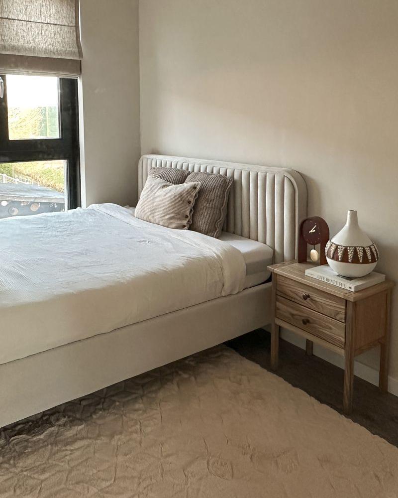 Bed Velvet BRIN 140 x 200 cm (EU Double) Beige_973843