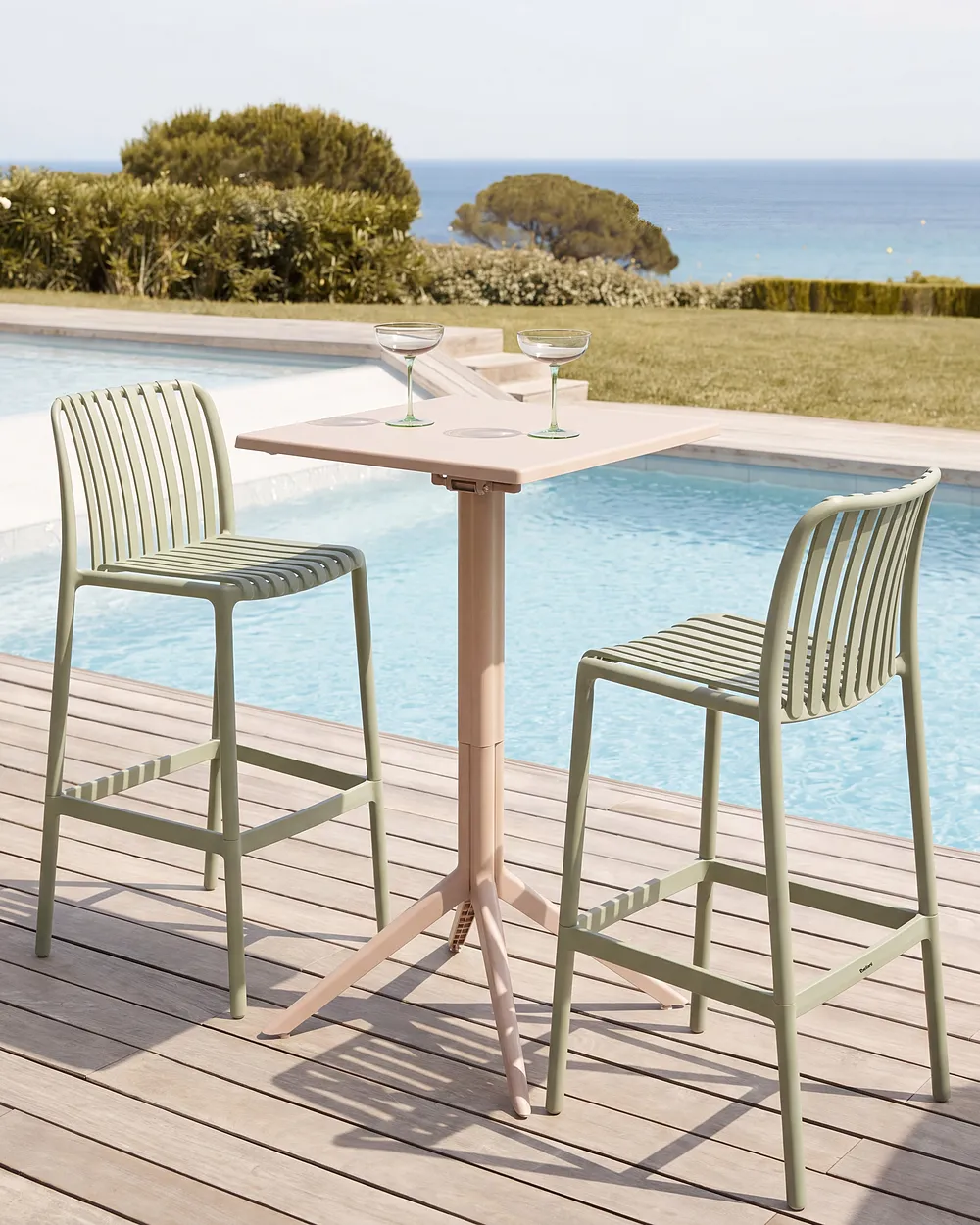 Set mit 2 Barstühlen ARICCIA Kunststoff Grün_1149259