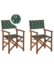 Gartenstuhl 2er Set CINE Akazienholz Dunkelgrün_819330