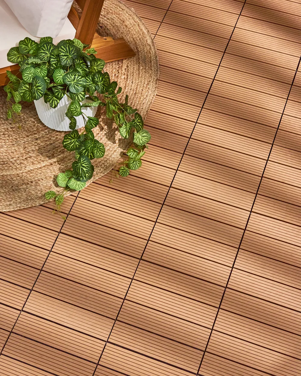 Outdoor Flooring ATELETA Wood-Plastic Composite (WPC) Light Brown_966608