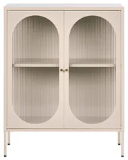 Sideboard mit Glastüren SARRE 90 cm Metall Beige_1069081