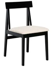 Set of 2 Dining Chairs ISLE Wood Black/ Beige_1006399