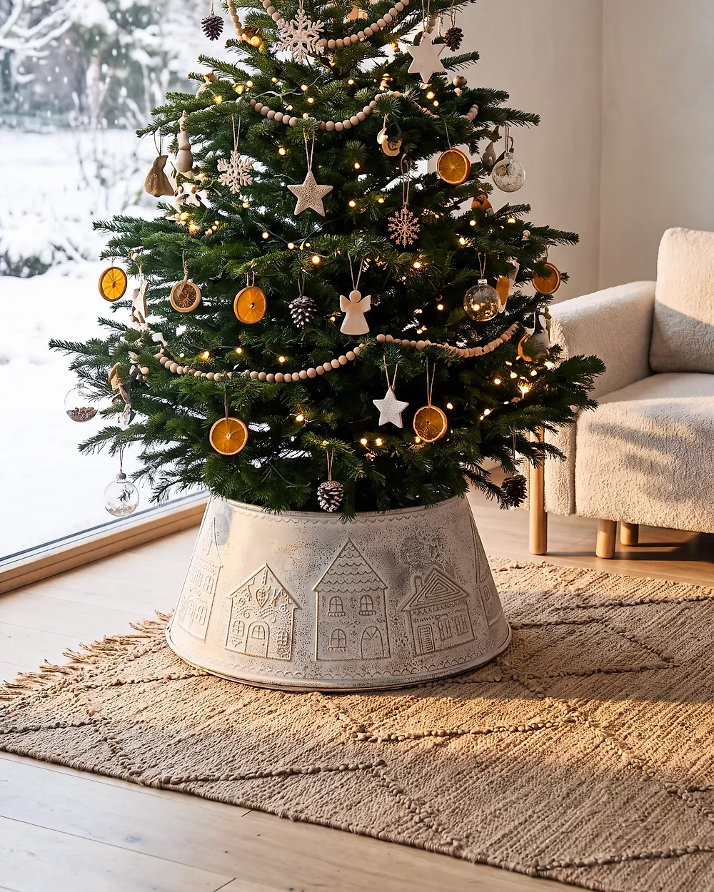 Christmas Tree Collar HEINOLA 72 cm Iron Off-White_1171207