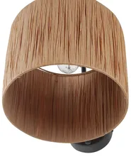 Set of 2 Wall Lamps SHINFA Wicker Natural_899938