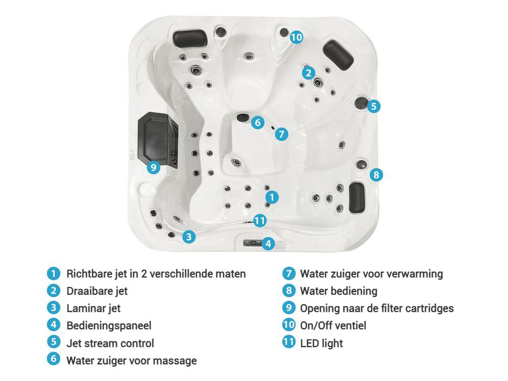 Buiten hottub met LED LASTARRIA Wit_820189