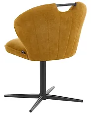 Set of 2 Chairs Swivel WORCESTER Chenille Mustard_1156581