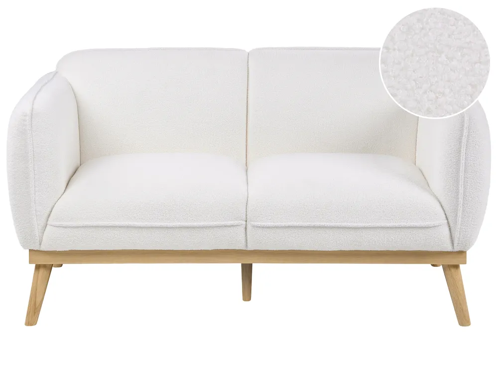 Sofa 2-Sitzer LJUNG Bouclé Weiß