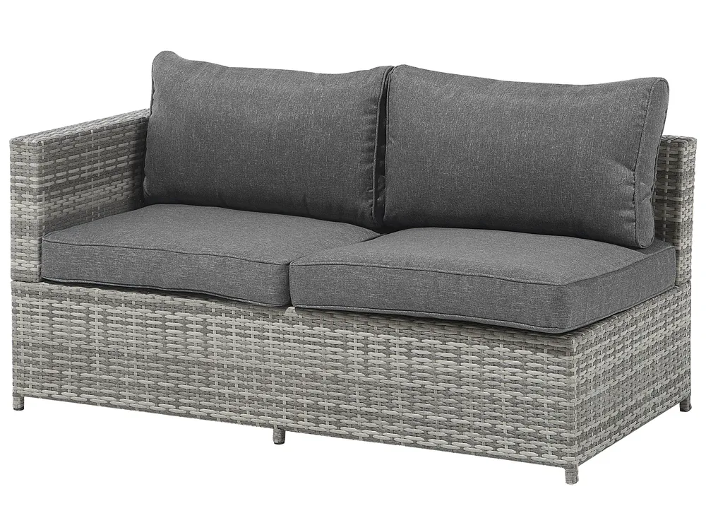 Garten Ecksofa mit Tisch 4-Sitzer AVOLA Polyrattan Grau linksseitig_704699