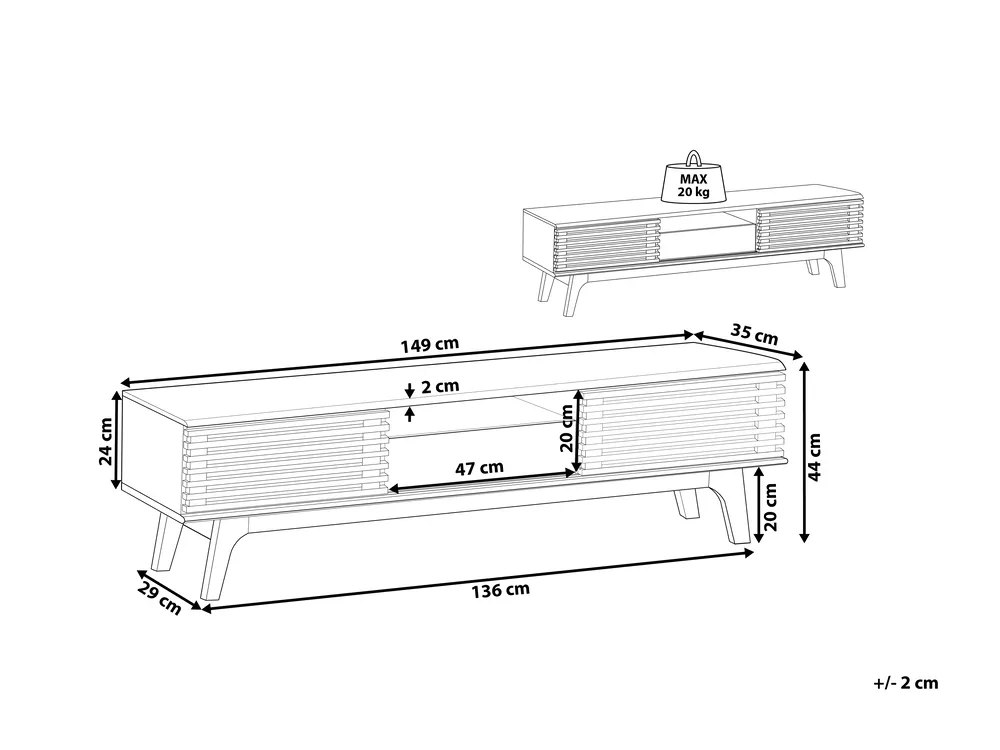TV Stand DETROIT Brown/ White_816178