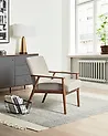 Sessel ESRUM Stoff Dunkelbraun / Grau