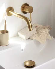 Wall Mounted Basin Mixer Tap TRAFUL Brass Gold_1048013